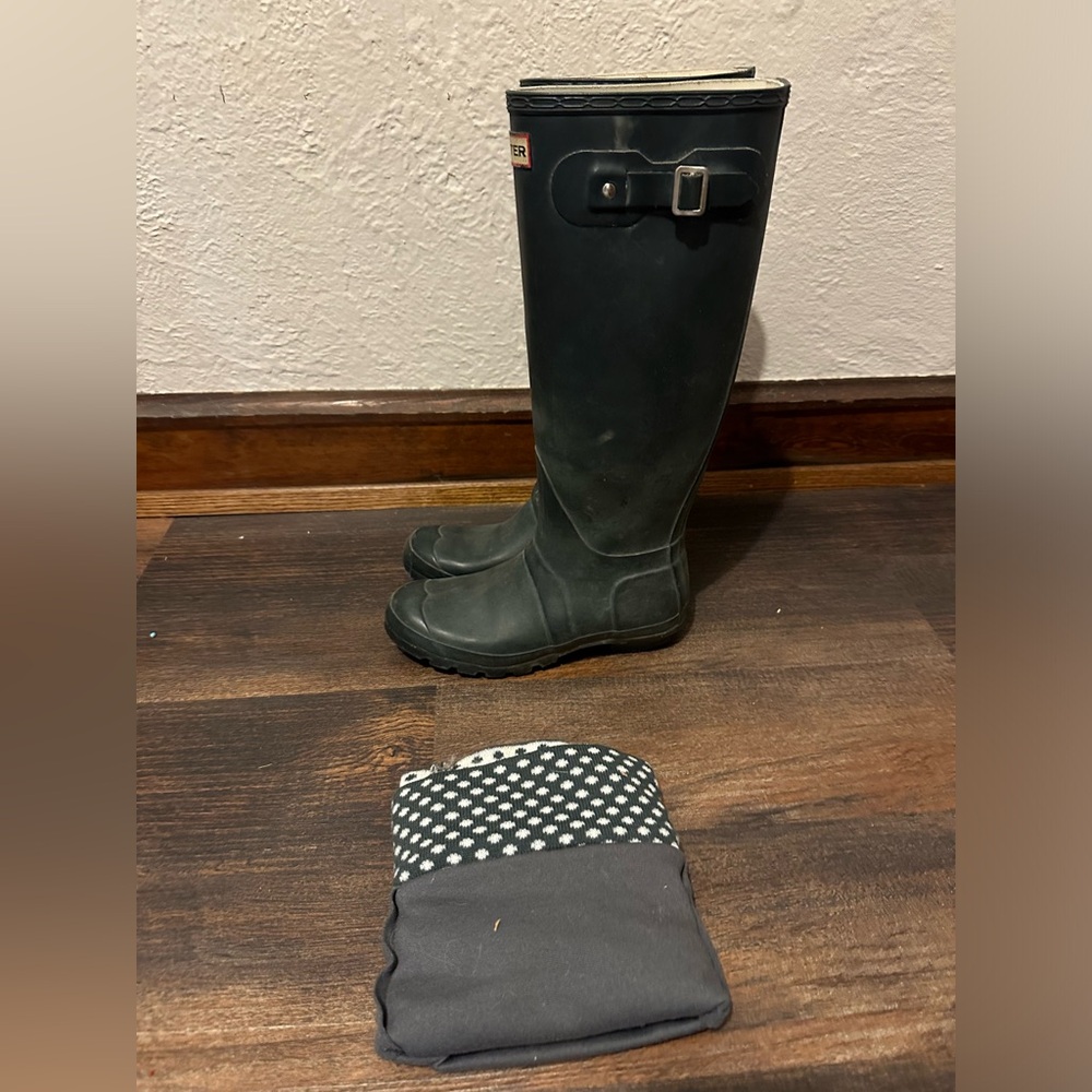 Hunter green rain Boots